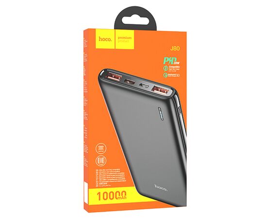  Портативный аккумулятор HOCO J80 Premium 22.5W, 3A, 10000 мА⋅ч, черный 