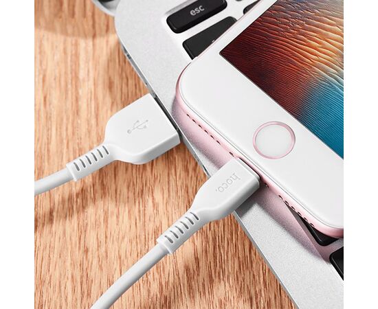  Кабель USB - Apple lightning Hoco X20 Starlight Glare 300см 2,4A (white) (82027) 