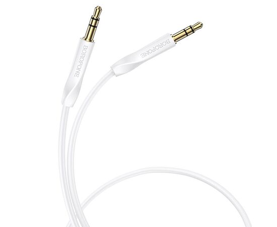  Кабель AUX, Jack 3,5mm(m) - Jack 3,5mm(m) Borofone BL16, 1.0м, цвет: белый (1/360) 