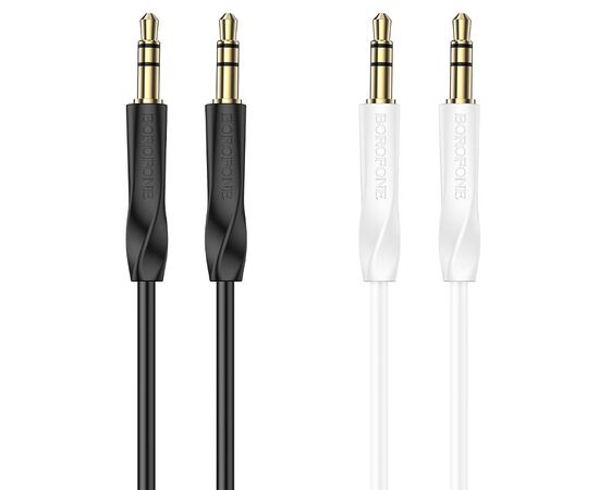  Кабель AUX, Jack 3,5mm(m) - Jack 3,5mm(m) Borofone BL16, 1.0м, цвет: белый (1/360) 