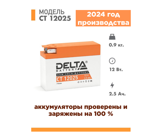  Аккумуляторная батарея Delta CT 12025 