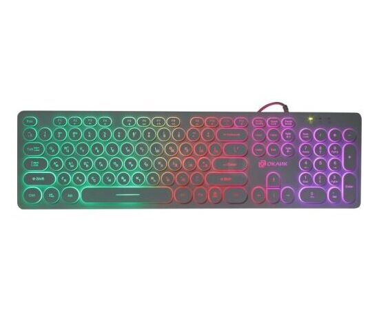  Клавиатура Oklick 420MRL черный USB slim Multimedia LED 