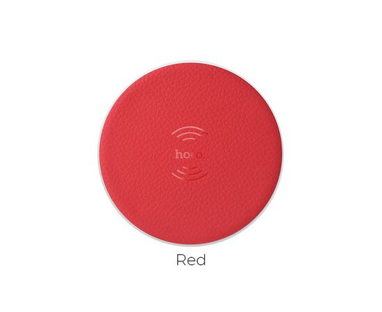  Устройство зарядное беспроводное HOCO, CW14, 2100mAh, экокожа, цвет: красный (1/30/120) 