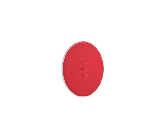  Устройство зарядное беспроводное HOCO, CW14, 2100mAh, экокожа, цвет: красный (1/30/120) 