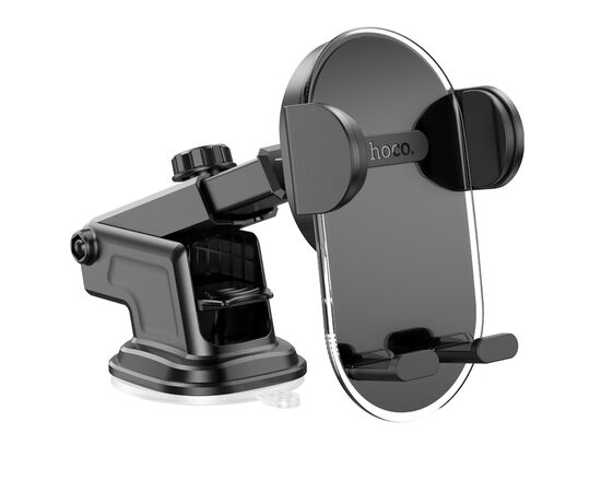  Автомобильный держатель HOCO H3 Shiny press type (center console) (чёрный) 
