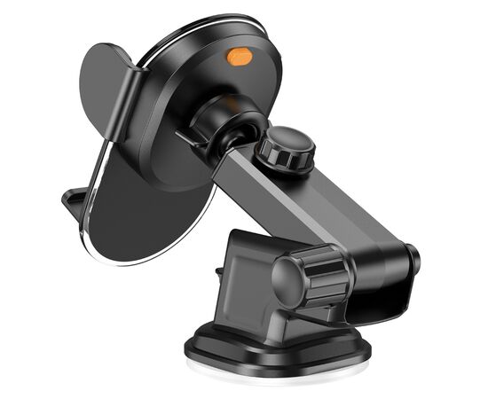  Автомобильный держатель HOCO H3 Shiny press type (center console) (чёрный) 