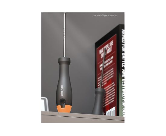  Отвертка крестовая Deli Home Series Gray HT1203C PH0x75мм Эксклюзивный дизайн, рукоятка из высококачественного софттач пластика 