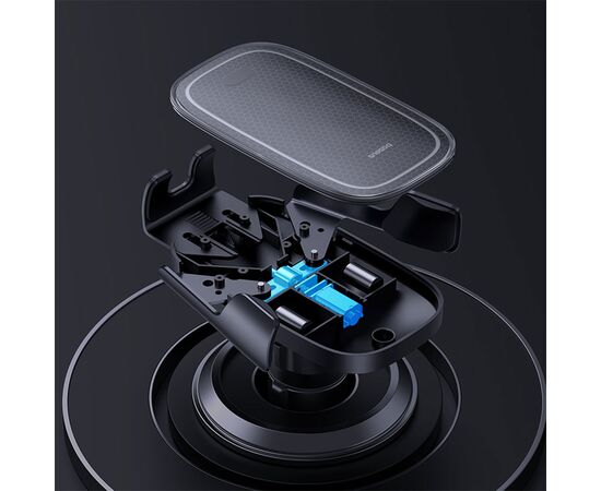  Автомобильный держатель BASEUS Milky Way Pro Wireless Charging, зажимной с беспроводной зарядкой, 15W, на воздуховод, черный 