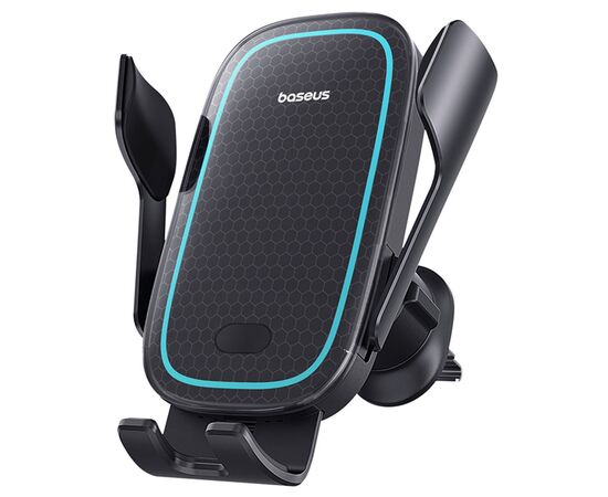  Автомобильный держатель BASEUS Milky Way Pro Wireless Charging, зажимной с беспроводной зарядкой, 15W, на воздуховод, черный 