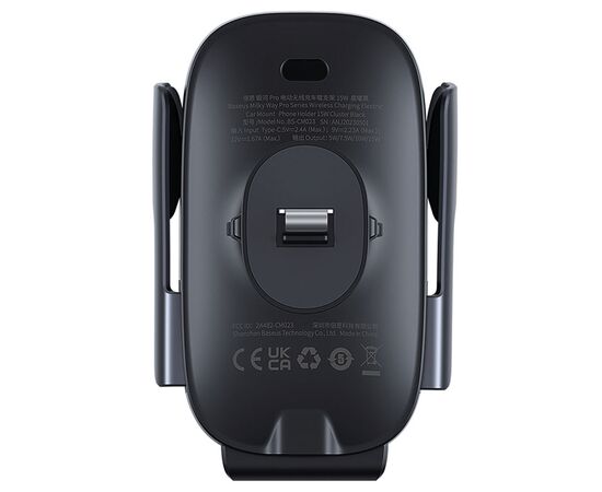 Автомобильный держатель BASEUS Milky Way Pro Wireless Charging, зажимной с беспроводной зарядкой, 15W, на воздуховод, черный 