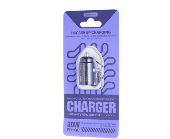  АЗУ REMAX Tanya Series PD+QC 30W Multi-compatible Fast Charger RCC359 (черный) 