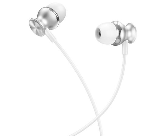  Наушники вакуумные AUX разъём с МК без рег.громкости длина 1.2м Hoco M106 (Silver) 