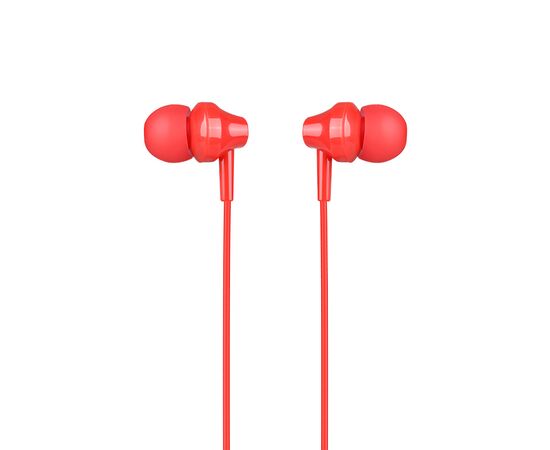  Наушники вакуумные AUX разъём с МК и рег.громкости длина 1.2м Hoco M14 Inital sound (Red) 