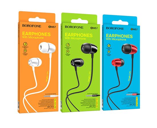  Наушники вкладыши AUX разъём с МК длина 1.2м Borofone BM57 (Black) 