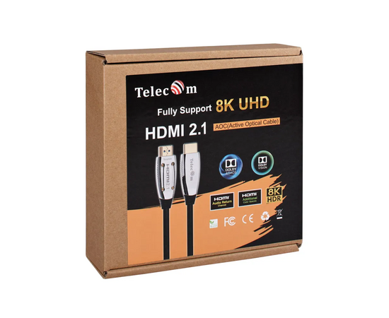  Активный оптический кабель HDMI 19M/M,ver. 2.1, 8K@60 Hz 15m Telecom  (1/20) 