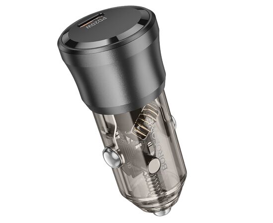  Блок питания автомобильный 1 Type-C Borofone BZ24 Clever, пластик, PD20Вт, QC3.0, цвет: чёрный (1/98/392) 