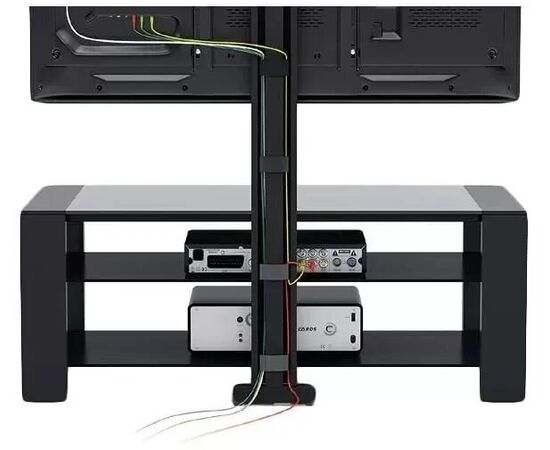  Стойка для ТВ HOLDER TV-32110 черный матовый+черное стекло 