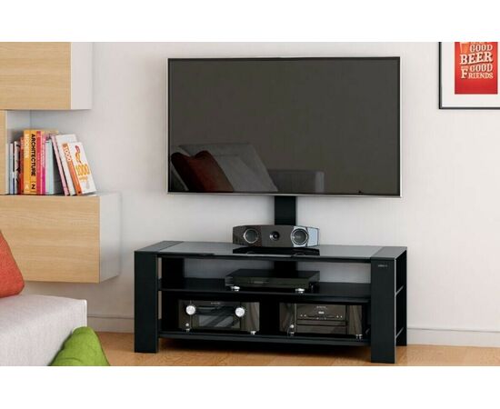  Стойка для ТВ HOLDER TV-32110 черный матовый+черное стекло 