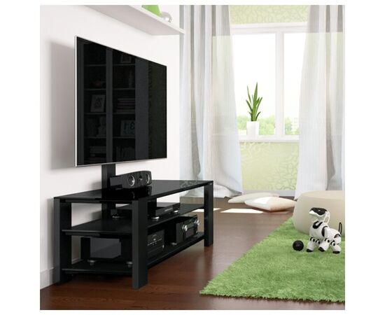  Стойка для ТВ HOLDER TV-32110 черный матовый+черное стекло 
