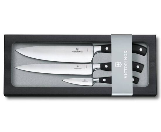  Набор ножей кухон. Victorinox Forged Chefs (7.7243.3) компл.:3шт черный подар.коробка 