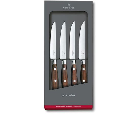  Набор ножей кухонных Victorinox Grand Maitre Steak (7.7240.4) компл.:4шт дерево подар.коробка 