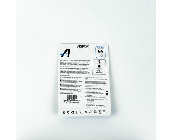  Flash Drive 64G USB  2.0 Aspor PK_TG121BK (чёрный) нс 