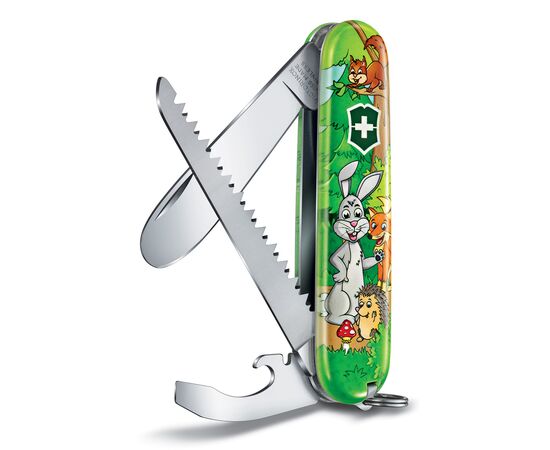  Нож перочинный Victorinox My First Victorinox Rabbit Edition (0.2373.E2) 84мм 9функций зеленый/рисунок карт.коробка 