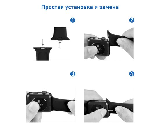  Ремешок силиконовый Great Case Sport для Apple Watch 38/40/41 мм, 225мм, на кнопке, темно-синий (20) 