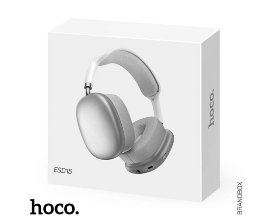  Наушники полноразмерные HOCO ESD15 Cool, беспроводные, bluetooth 5.3, AUX, цвет: серый (1/36) 