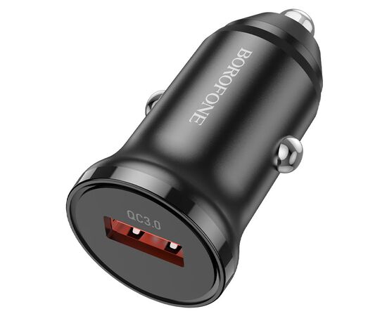  Блок питания автомобильный 1 USB Borofone BZ18, QC3.0, кабель микро USB, цвет: чёрный (1/210) 