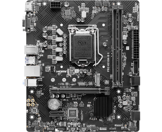  MB s1200 MSI Pro H510M-B II  2*DDR4, 1*PCIEx16, 1*PCIEx1, 1*M.2, 4*USB3.2Gen1, 8*USB2.0, 4*SATA3.0, 1G, VGA, HDMI, M-ATX, RTL 