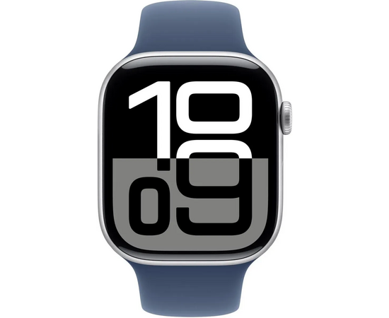  Smart-часы Apple Watch Series 10 A2999 MWWM3ZP/A 46мм 2.1" OLED корп.серебристый Sport Band рем.синий разм.брасл. 160-210мм 