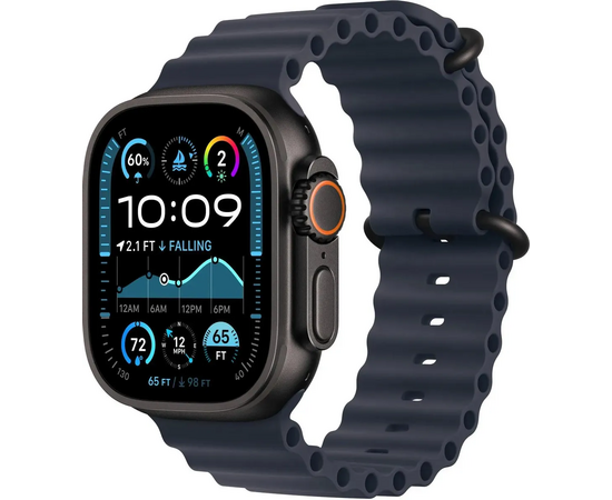  Smart-часы Apple Watch Ultra 2 2024 A2986 MX4P3LW/A 49мм OLED корп.черный титан Ocean band рем.черный разм.брасл. 130-200мм 