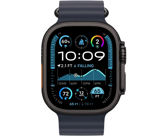  Smart-часы Apple Watch Ultra 2 2024 A2986 MX4P3LW/A 49мм OLED корп.черный титан Ocean band рем.черный разм.брасл. 130-200мм 