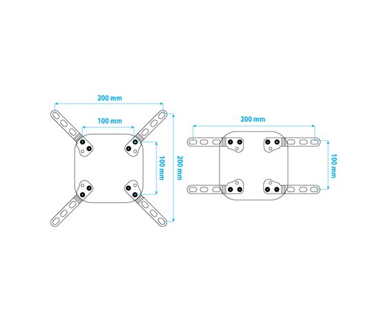  Удлинитель для кронштейнов Kromax ADAPTER-200 black (80шт/уп) 