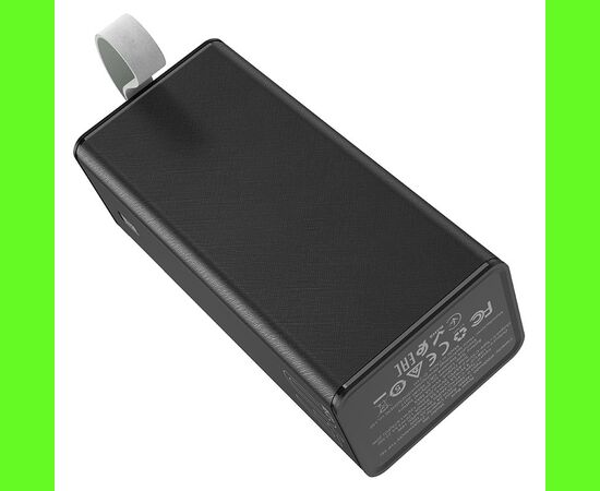  Аккумулятор внешний HOCO J86, Powermaster, 40000mAh, пластик, дисплей, 2 USB выхода, Type-C, QC3.0, PD3.0, 3,0А, цвет: чёрный (1/13) 