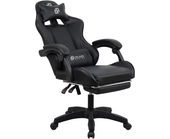  Кресло игровое OKLICK Camper 2006678 черный сиденье черный искусст.кожа/сетка с подголов. крестов. пластик черный подст.для ног 