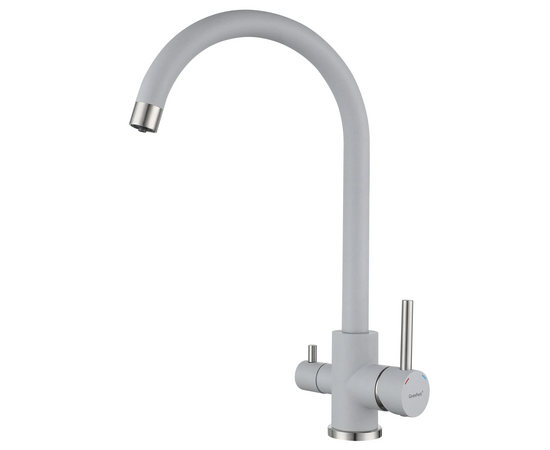  Смеситель для кухни GRANFEST GF-Z-5420 gray Quarz U-образный, кран под фильтрованную воду, серый 