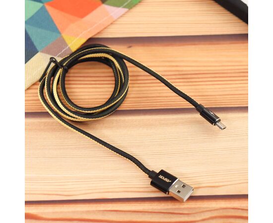  Дата-кабель Aspor A125 Nylon Gold Seriel Micro 1м (черный) 
