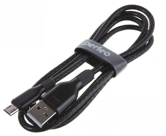  Кабель PERFEO U4807 USB2.0 A вилка - Micro USB вилка, силикон, черный, длина 1м 