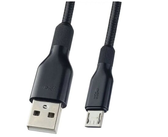  Кабель PERFEO U4807 USB2.0 A вилка - Micro USB вилка, силикон, черный, длина 1м 
