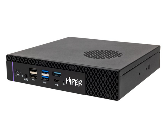  Неттоп Hiper Factum FT20 (FT20-i3141R8N2R6BWP) Intel Core i3 14100(3.5Ghz)/8192Mb/256SSDGb/noDVD/BT/WiFi/war 1y/1.2kg/черный/Win11Pro + БП 120Вт 