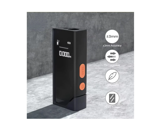  Лазерный дальномер Deli Home Series Black DL331140 диапазон измерений 0,05-40м, точность измерения ±3мм, 370 мАч, OLED дисплей, Type-C, вес 48 