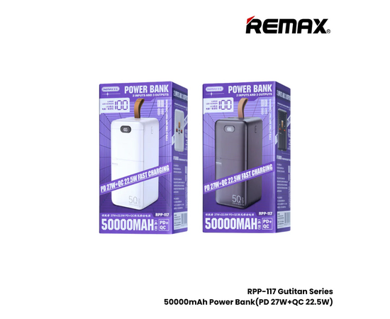  Внешний аккумулятор REMAX RPP-117 Piloteer Series 50000mAh 27W+22.5W PD+QC (White) 