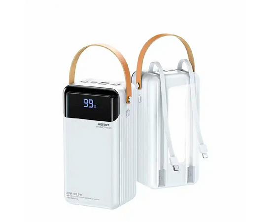  Аккумулятор внешний резервный REMAX Lesu II Series PD20W+QC22.5W  Cabled Fast Charging Power Bank 60000mAh RPP-565 (белый) 