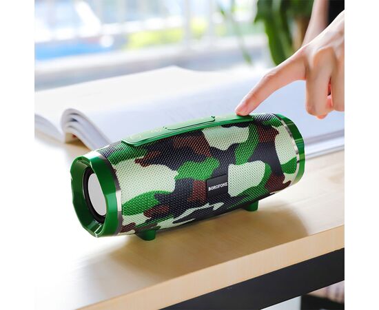  Портативная колонка BOROFONE BR3 Rich, Bluetooth, камуфляж+зеленый 