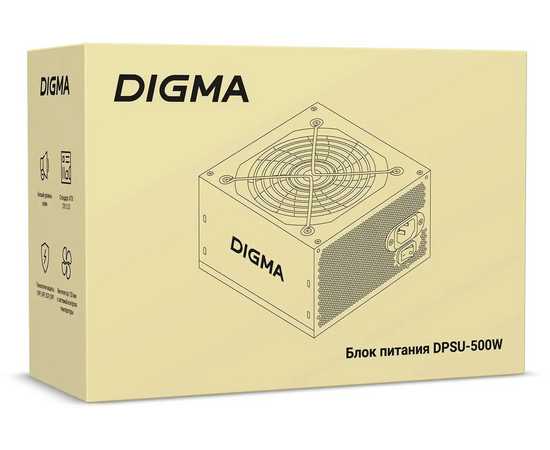  Блок питания Digma DPSU-500W ATX 500W (20+4pin) 120mm fan 4xSATA RTL 