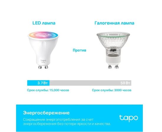  Умная лампа TP-LINK Tapo L630 GU10 RGB 3.7Вт 350lm Wi-Fi (1шт) 