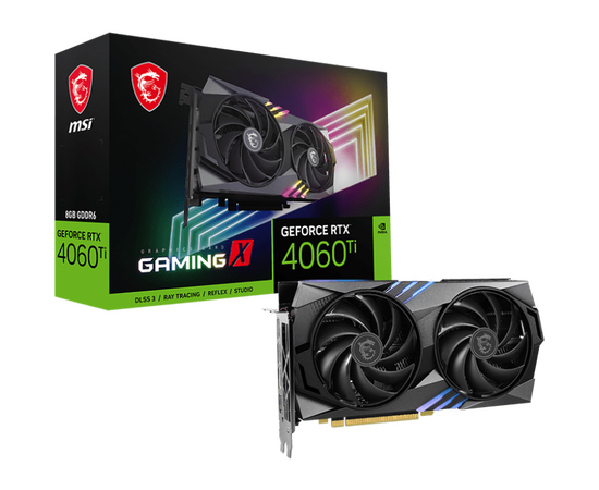  Видеокарта MSI PCI-E 4.0 RTX 4060 Ti GAMING X 8G NVIDIA GeForce RTX 4060TI 8Gb 128bit GDDR6 2640/18000 HDMIx1 DPx3 HDCP Ret 
