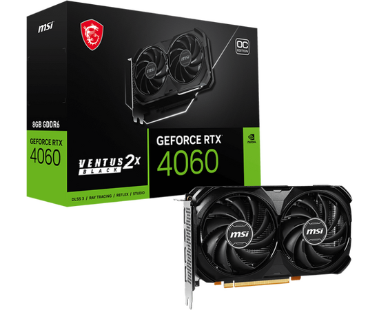  Видеокарта MSI GeForce RTX 4060 Ventus 2X Black 8G OC 